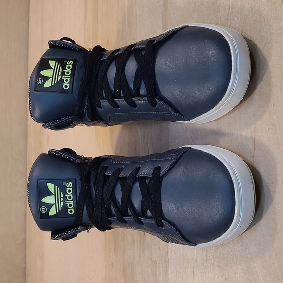 Adidas Mens Grey/Yellow High Top Sneakers - Picture 3 of 10